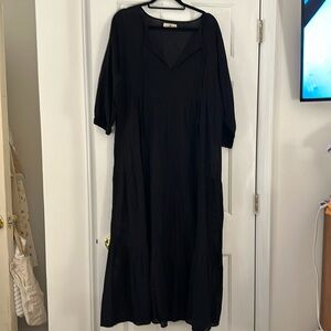 Black Long Sleeve Maxi Dress from Natural Life